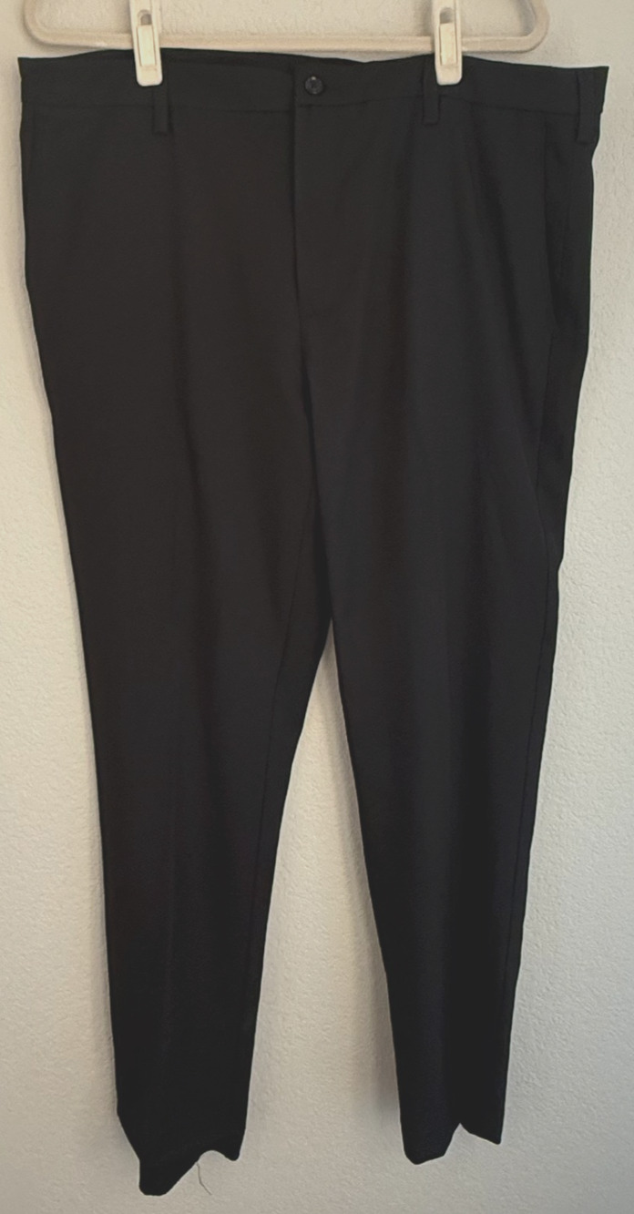 Savane Men’s Black Dress Pants Size 38x32 Polyester Classic Fit Slacks